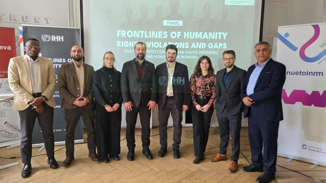 İHH’dan Cenevre’deki Birleşmiş Milletler Genel Merkez Binası önünde basın açıklaması